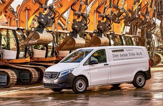 Ab sofort sind die Monteure der global agierenden Liebherr-Gruppe mit dem neusten Mercedes-Benz Vito 116 CDI 4×4 unterwegs.
