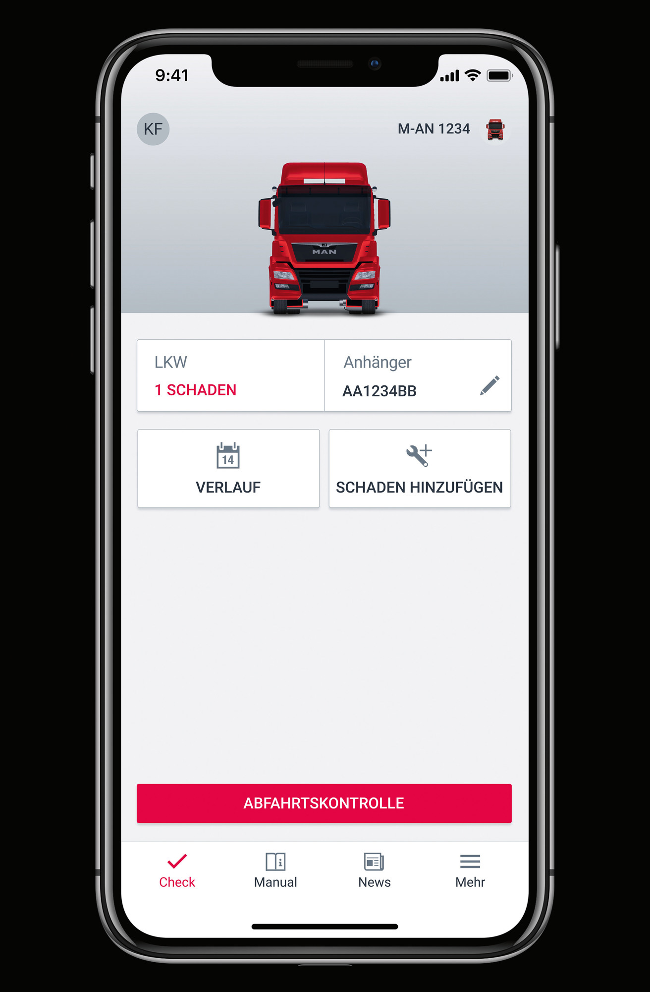 Driver App von MAN Truck & Bus Abfahrtskontrolle TIR transNews