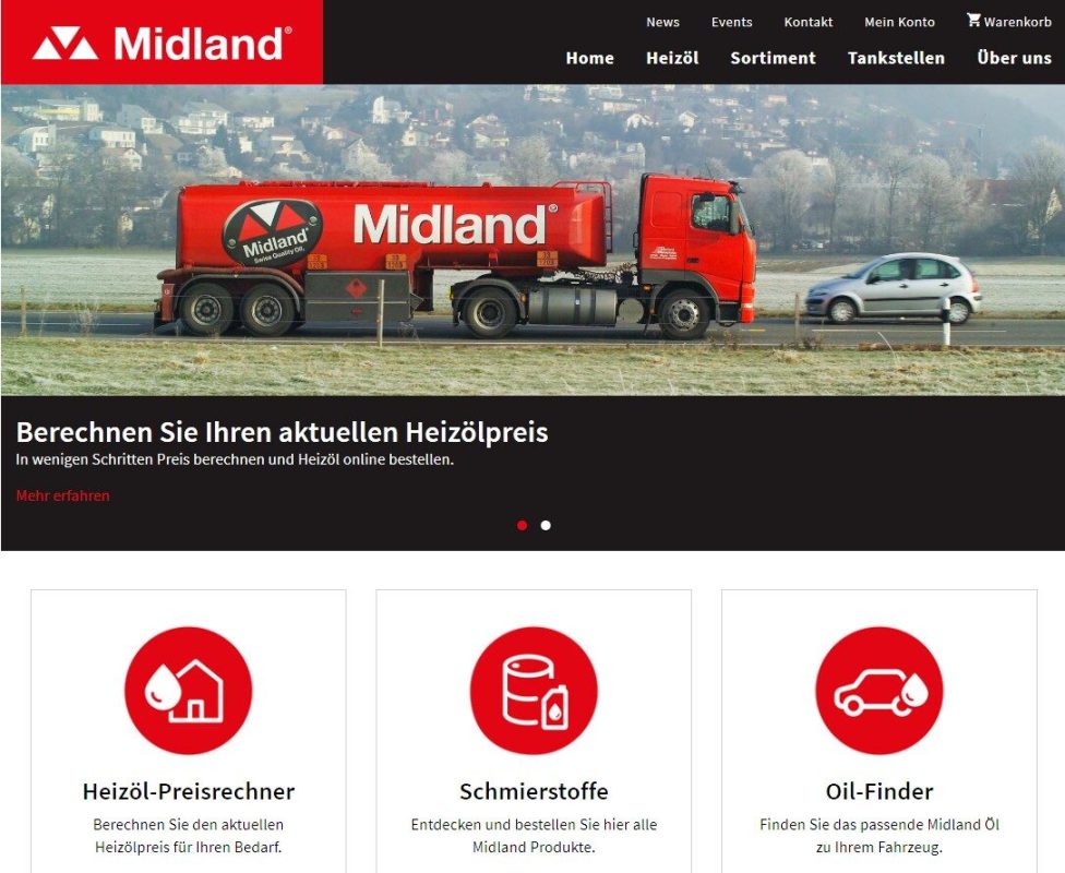 Midland Webseite Startseite Schmierstoffe TIR transNews