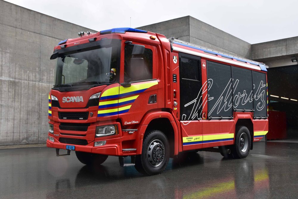 Scania Stützpunkt-Feuerwehr St. Moritz TIR transNews