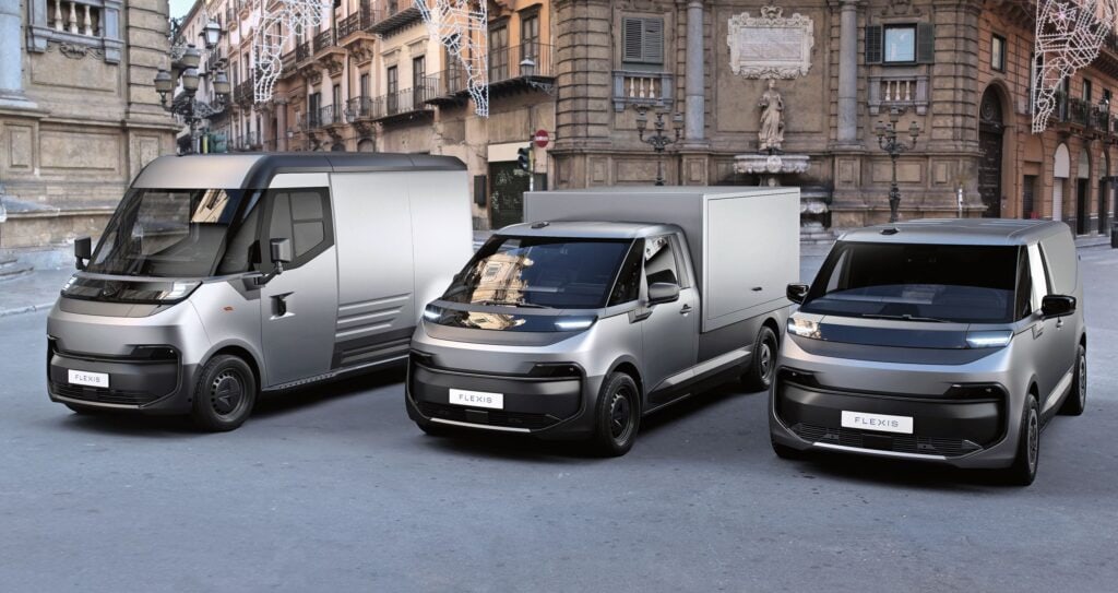Die drei in Paris präsentierten Flexis-Modelle Step-in-Van, Cargo-Van und Panel-Van (von links)