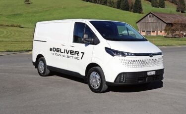 Den mittelgrossen Elektrotransporter Maxus eDeliver 7, hier in Standardlänge, gibt es inzwischen auch mit kräftigem Allradantrieb.