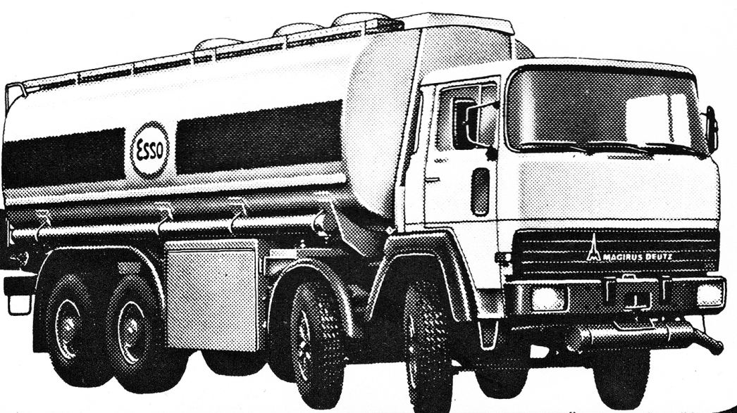 Ein Magirus 4-Achs-Tankfahrzeug, 1974 noch ohne Iveco-Emblem.