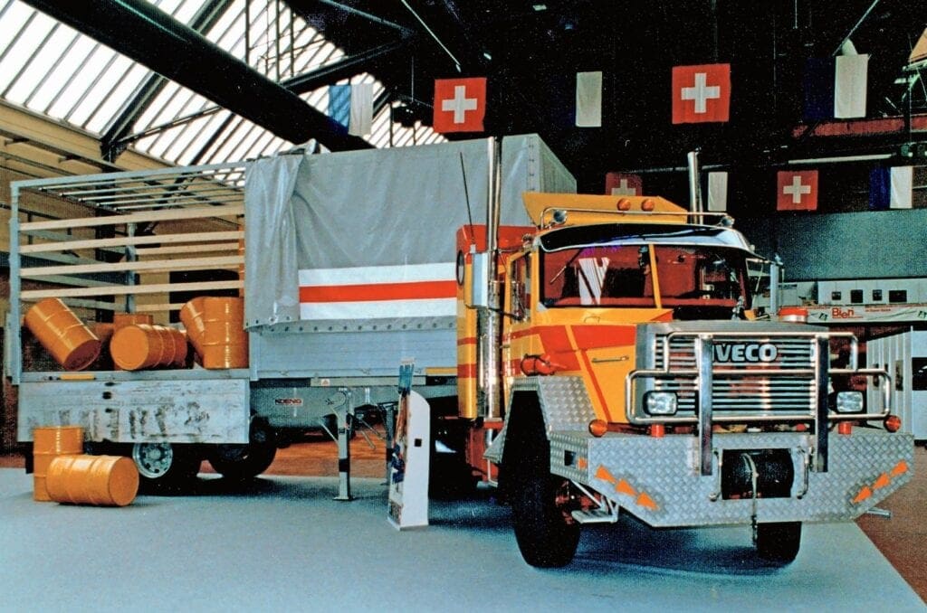 Der aufgemotzte Magirus aus dem Film «Didi auf vollen Touren» von und mit Dieter Hallervorden wurde auf der Truck 87 in Luzern präsentiert.