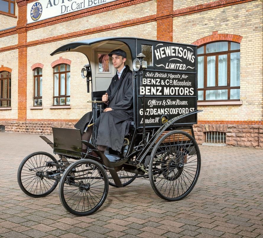 Schon der 1896 vorgestellte Benz Combinations-Lieferwagen war einem Pferdegespann im Nutzwert überlegen.