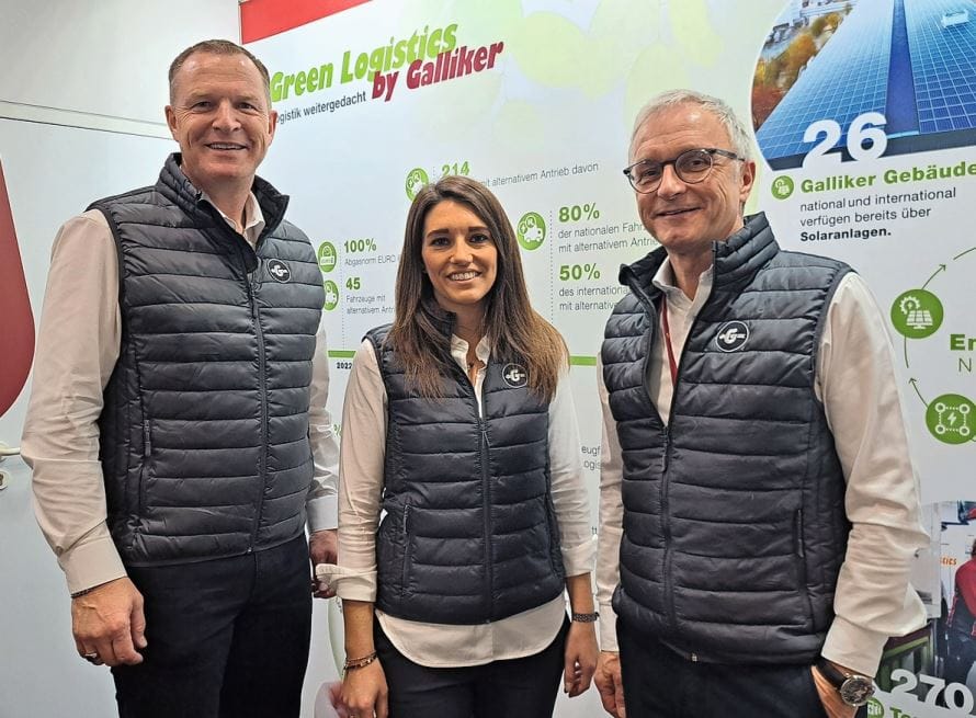 Offen für Gespräche am Stand (von links): Christian Kempter-Imbach (Imbach Logistik), Corinne und Peter Galliker.