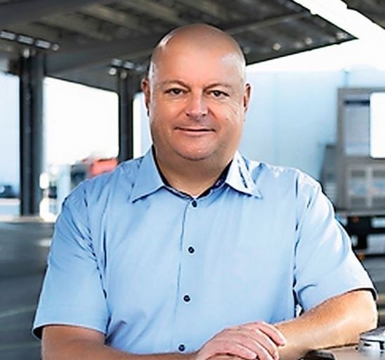 Martin Lörtscher, der 2025 die E-Lkw-Flotte von Krummen Kerzers auf knapp 30 Fahrzeuge erweiterte.